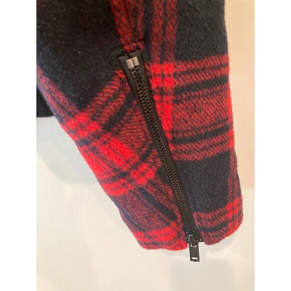 Gap Black & Red Check Buffalo Plaid 90s Inspo Wool Moto Biker Jacket ~ Sz M - Picture 10 of 12